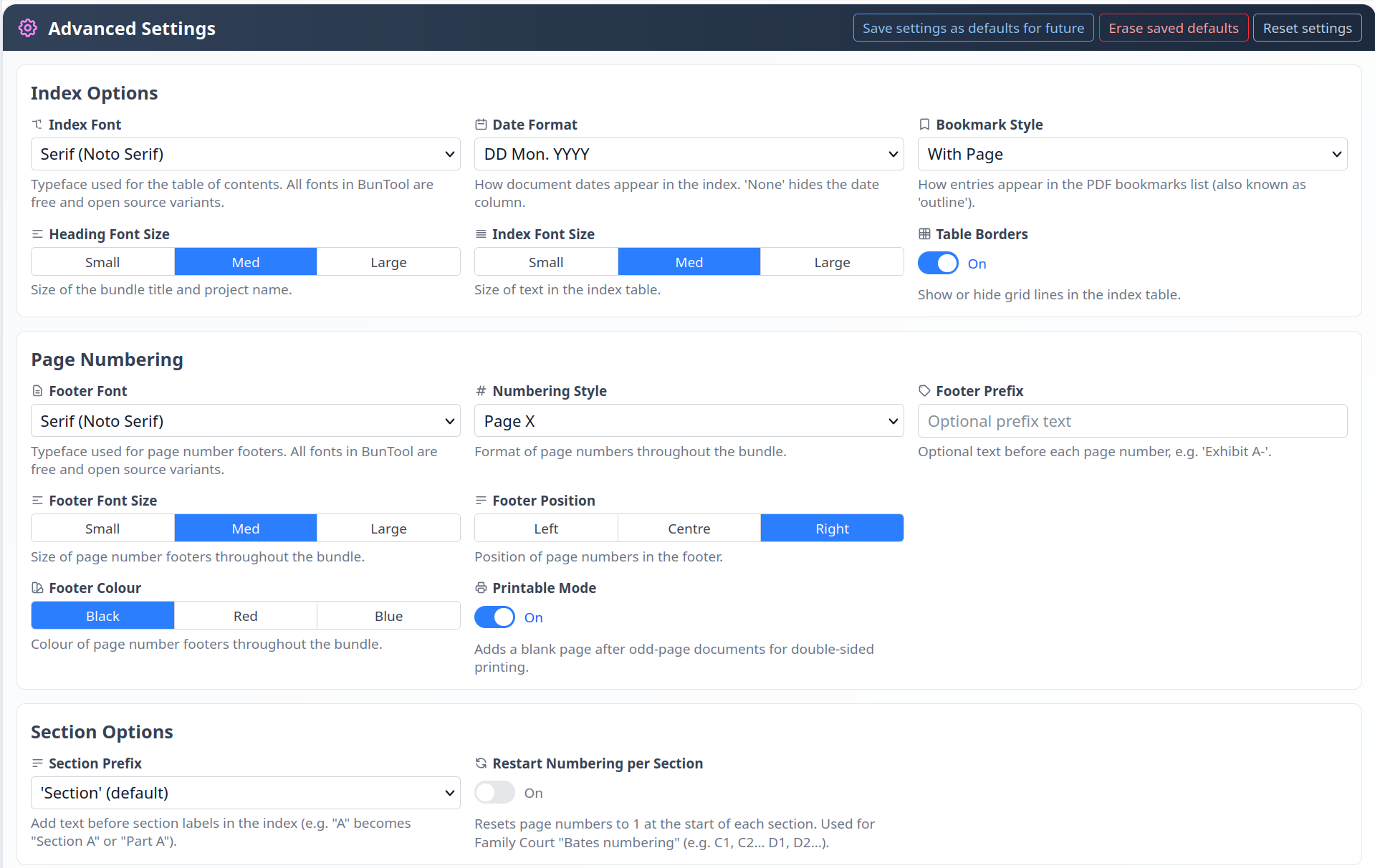 BunTool Advanced Settings image